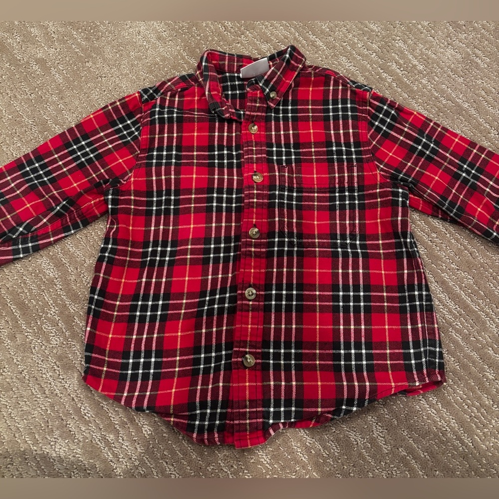 Hanna Andersson Plaid Flannel Shirt, Size 4